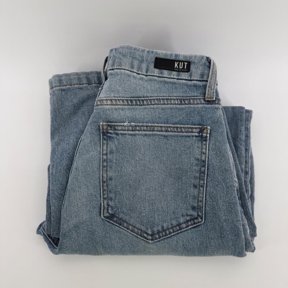Kut from the Kloth Meg High Rise Trouser Wide Leg Jeans‎ Light Wash Blue Size 6